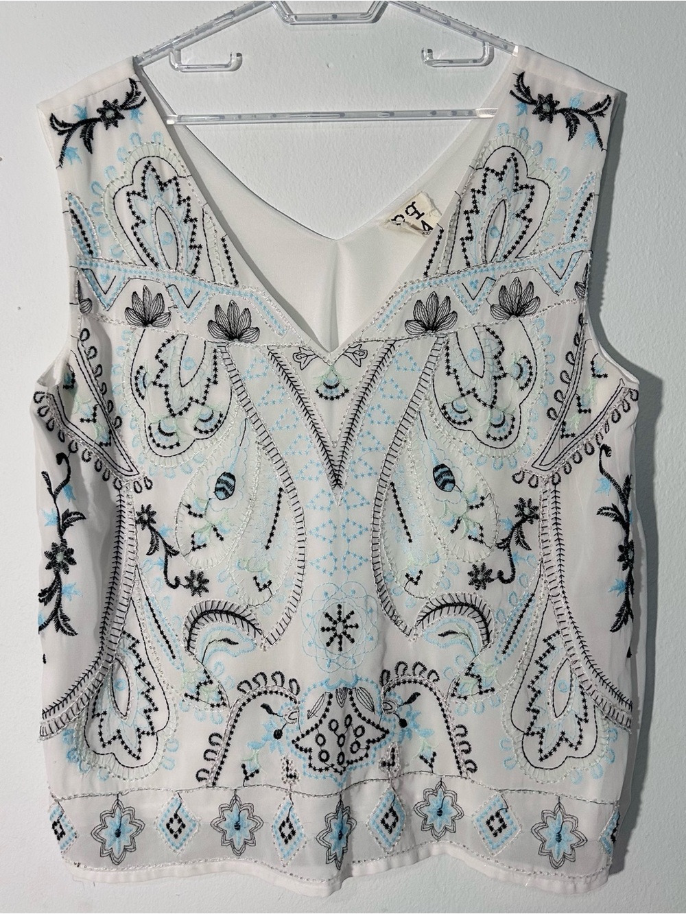 PPLA Clothing Eryn Woven Beaded Sleeveless Top Blouse Size XX Large